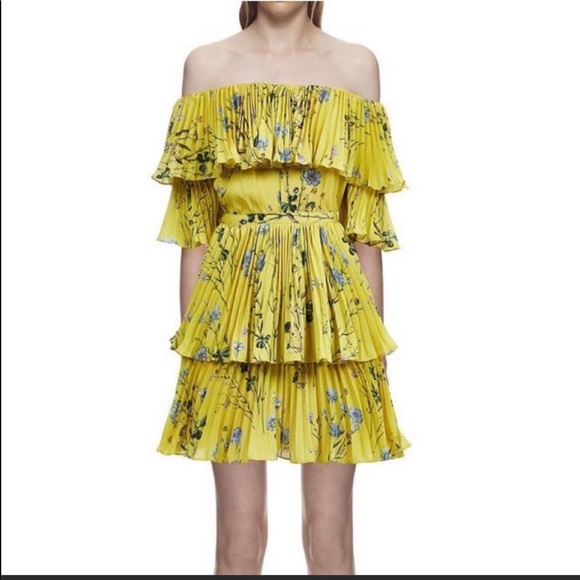 Yellow floral print Self Portrait dress - Picture 1 of 6